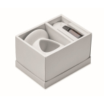 Ceramic aroma burner set with tealight candle and vanilla oil white colour eighth view