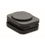 Foldable 3-in-1 wireless charging station with USB-C input 15W black colour fourth view