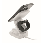 Foldable 3-in-1 wireless charging station with USB-C input 15W white colour sixth view