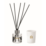 Aromatic set with fragrance diffuser and vegetable wax candle white colour main view