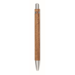 Acacia wood click pen with blue ink wood colour fourth view