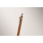 Acacia wood click pen with blue ink wood colour fifth photographic view