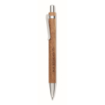 Acacia wood click pen with blue ink wood colour main view
