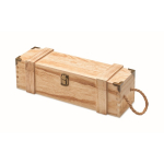 Reinforced wooden box with cord handle for a bottle of wine wood colour fourth view