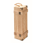 Reinforced wooden box with cord handle for a bottle of wine wood colour seventh view