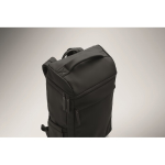 PU laptop backpack with RPET lining with 15'' compartment black colour third photographic view