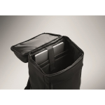 PU laptop backpack with RPET lining with 15'' compartment black colour fifth photographic view