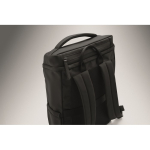PU laptop backpack with RPET lining with 15'' compartment black colour seventh photographic view