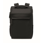 PU laptop backpack with RPET lining with 15'' compartment black colour tenth view