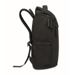 PU laptop backpack with RPET lining with 15'' compartment black colour
