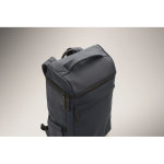 PU laptop backpack with RPET lining with 15'' compartment navy-blue colour third photographic view