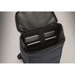 PU laptop backpack with RPET lining with 15'' compartment navy-blue colour sixth photographic view