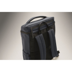 PU laptop backpack with RPET lining with 15'' compartment navy-blue colour seventh photographic view