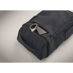 PU laptop backpack with RPET lining with 15'' compartment navy-blue colour eighth photographic view