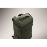 PU laptop backpack with RPET lining with 15'' compartment dark green colour third photographic view
