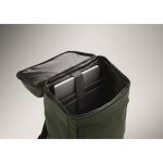 PU laptop backpack with RPET lining with 15'' compartment dark green colour fifth photographic view