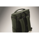PU laptop backpack with RPET lining with 15'' compartment dark green colour seventh photographic view