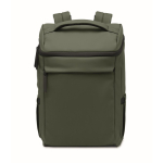 PU laptop backpack with RPET lining with 15'' compartment dark green colour tenth view