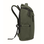PU laptop backpack with RPET lining with 15'' compartment dark green colour