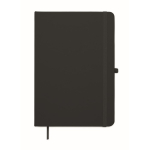 A5 recycled faux leather hard cover notebook, lined pages black colour second view