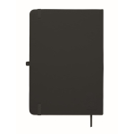 A5 recycled faux leather hard cover notebook, lined pages black colour fifth view