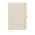 A5 recycled faux leather hard cover notebook, lined pages white colour second view