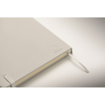 A5 recycled faux leather hard cover notebook, lined pages white colour fourth photographic view