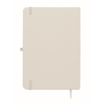 A5 recycled faux leather hard cover notebook, lined pages white colour fifth view