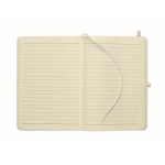 A5 recycled faux leather hard cover notebook, lined pages white colour sixth view