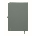 A5 recycled faux leather hard cover notebook, lined pages matt black colour fifth view
