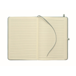 A5 recycled faux leather hard cover notebook, lined pages matt black colour sixth view