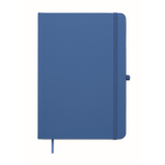 A5 recycled faux leather hard cover notebook, lined pages royal blue colour second view