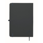 A5 recycled faux leather hard cover notebook, lined pages navy-blue colour fifth view