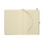 A5 recycled faux leather hard cover notebook, lined pages mint green colour sixth view