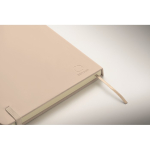 A5 recycled faux leather hard cover notebook, lined pages off white colour fourth photographic view