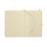 A5 recycled faux leather hard cover notebook, lined pages off white colour sixth view