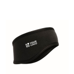 Soft fleece headband for cold weather 280 g/m² black colour view with print area