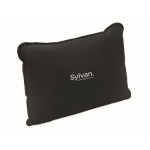 Suede-effect cushion with silk fibre filling for comfortable seating black colour main view