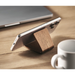 Walnut and poplar wooden phone stand for desk wood colour ambient view