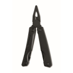 Folding aluminium and stainless steel multi-tool 13-in-1 with pouch black colour second view