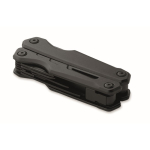 Folding aluminium and stainless steel multi-tool 13-in-1 with pouch black colour fourth view