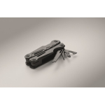 Folding aluminium and stainless steel multi-tool 13-in-1 with pouch black colour seventh photographic view