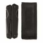 Folding aluminium and stainless steel multi-tool 13-in-1 with pouch black colour ninth view