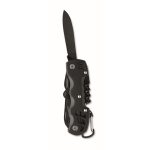 Aluminium and stainless steel multitool knife. 13-in-1 with pouch black colour second view