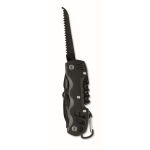 Aluminium and stainless steel multitool knife. 13-in-1 with pouch black colour third view