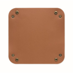 Foldable PU tray with buckles for keys and everyday items brown colour sixth view
