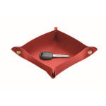 Foldable PU tray with buckles for keys and everyday items burgundy colour second view