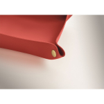 Foldable PU tray with buckles for keys and everyday items burgundy colour third photographic view