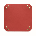 Foldable PU tray with buckles for keys and everyday items burgundy colour fourth view