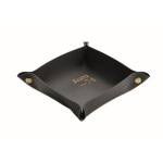 Foldable PU tray with buckles for keys and everyday items black colour main view